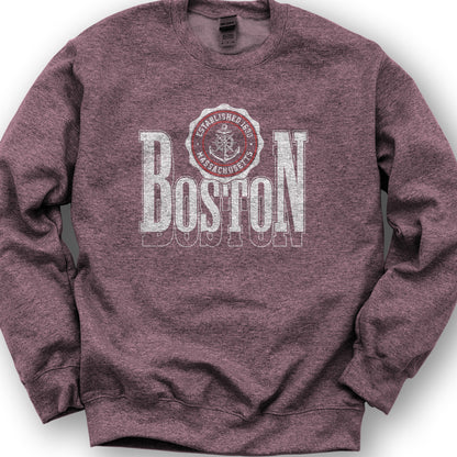 Boston Scoop Sweatshirt - Heather Sport Dark Maroon