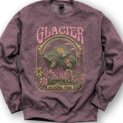 Glacier Butterfly Sweatshirt - Heather Sport Dark Maroon