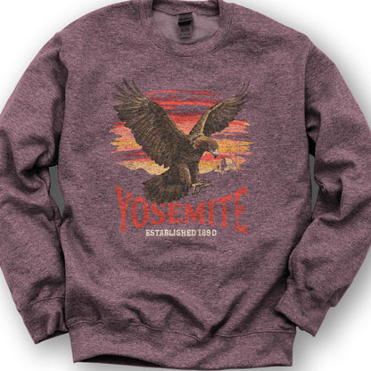 Yosemite Golden Eagle Sweatshirt - Heather Sport Dark Maroon