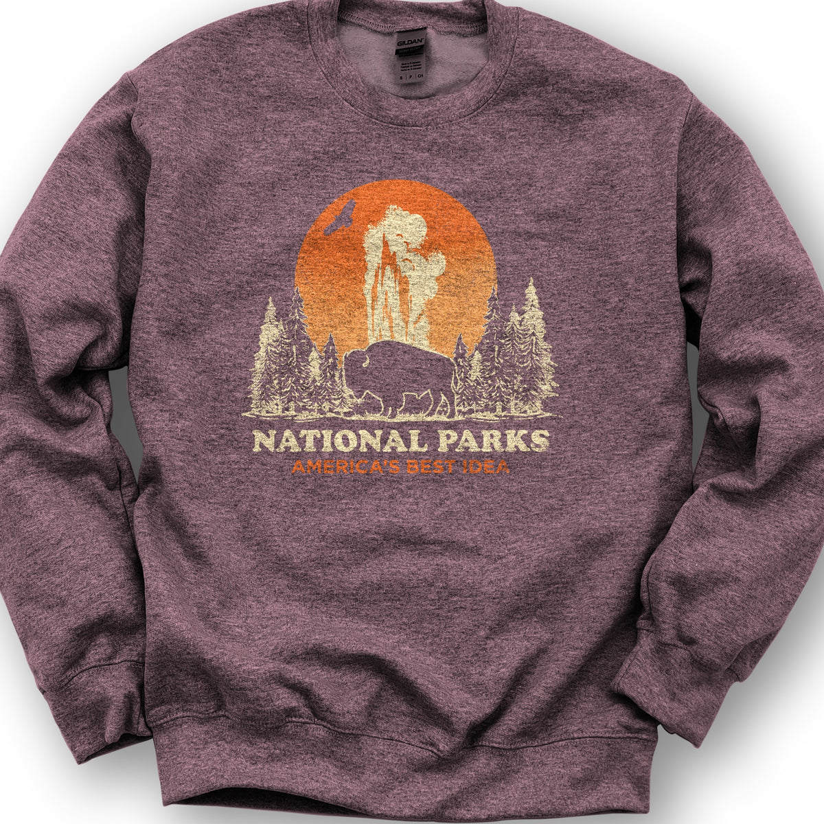 America's Best Idea Parks Sweatshirt - Heather Sport Dark Maroon
