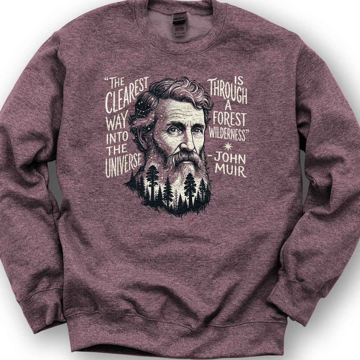 John Muir Universe Sweatshirt - Heather Sport Dark Maroon