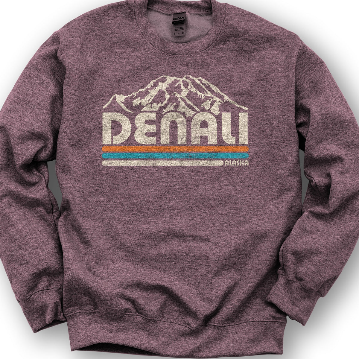 Denali Retro Stripe Sweatshirt - Heather Sport Dark Maroon