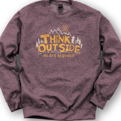 "Think Outside" Sweatshirt - Heather Sport Dark Maroon