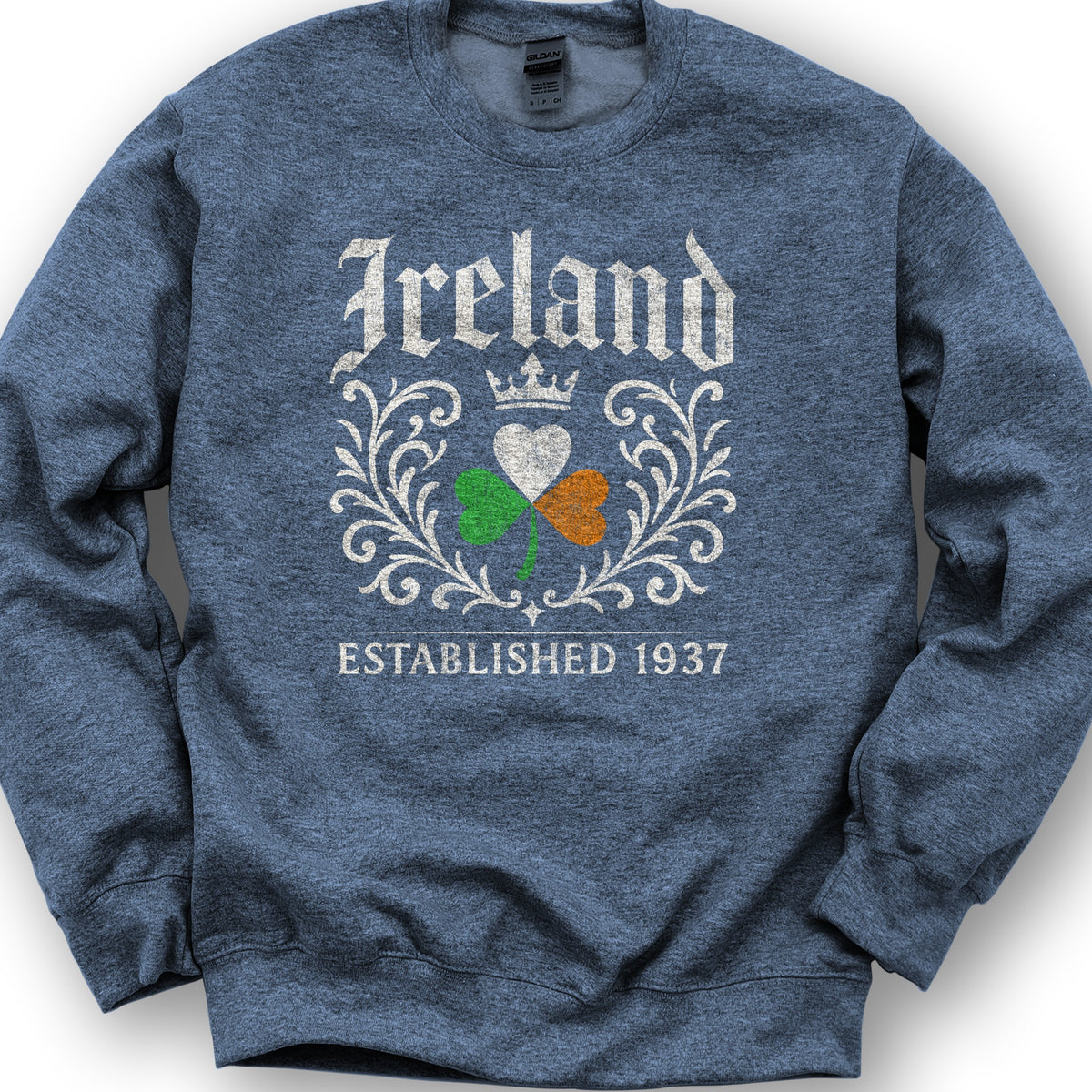 Ireland Regal Shamrock Sweatshirt - Heather Sport Dark Navy