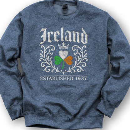 Ireland Regal Shamrock Sweatshirt - Heather Sport Dark Navy