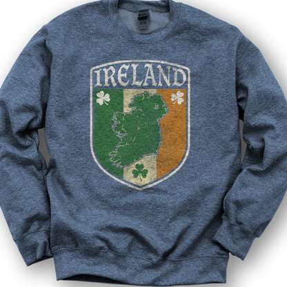 Ireland Vintage Badge Sweatshirt - Heather Sport Dark Navy