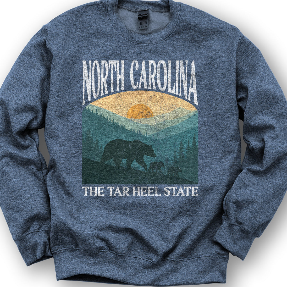 North Carolina Mountains "Big & Bold" Sweatshirt - Heather Sport Dark Navy