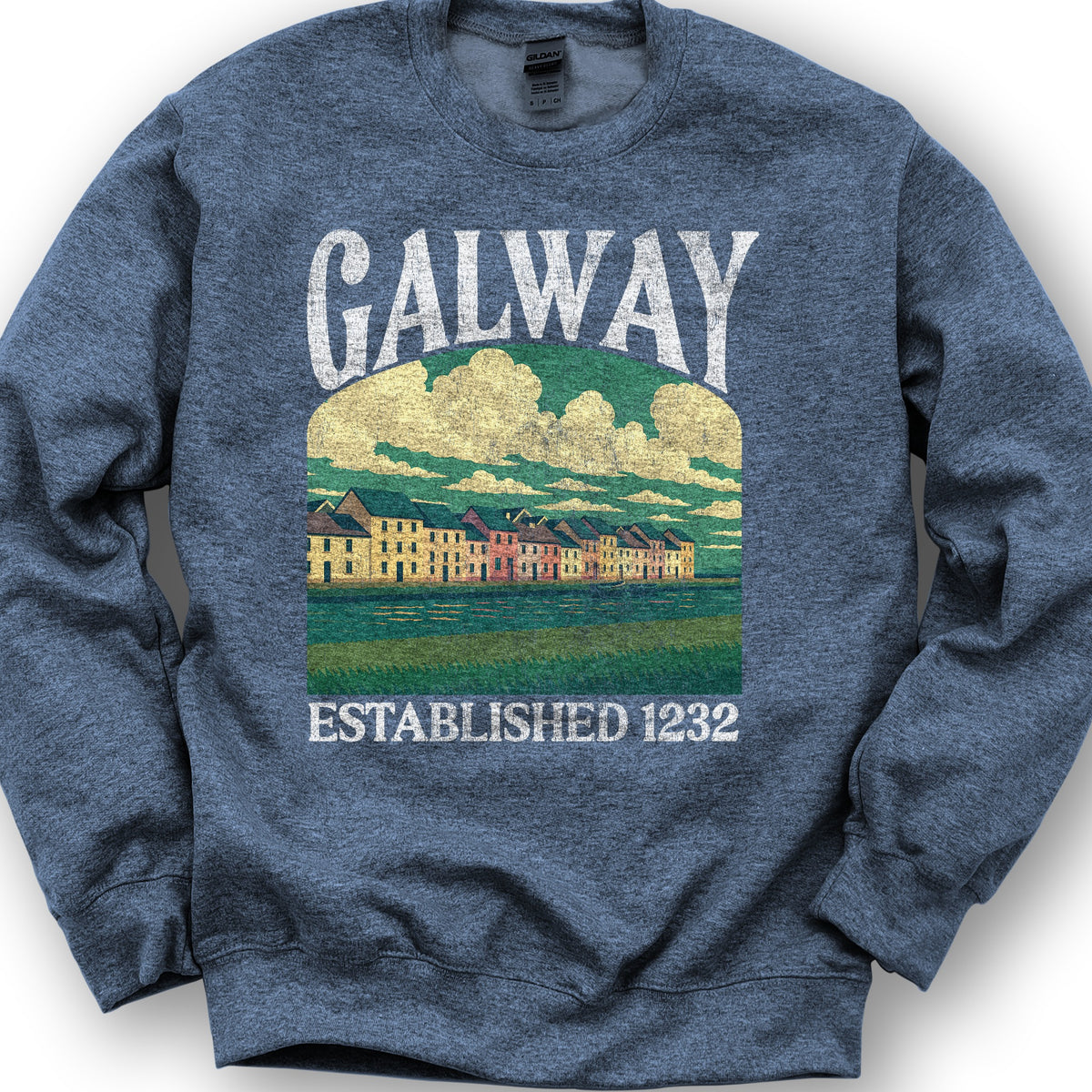 Galway Ireland "Big and Bold" Sweatshirt - Heather Sport Dark Navy