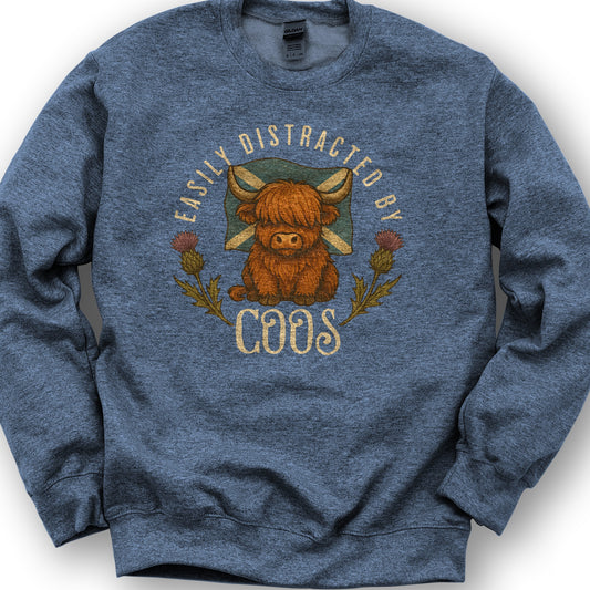 Easily Distracted By Coos Sweatshirt - Heather Sport Dark Navy