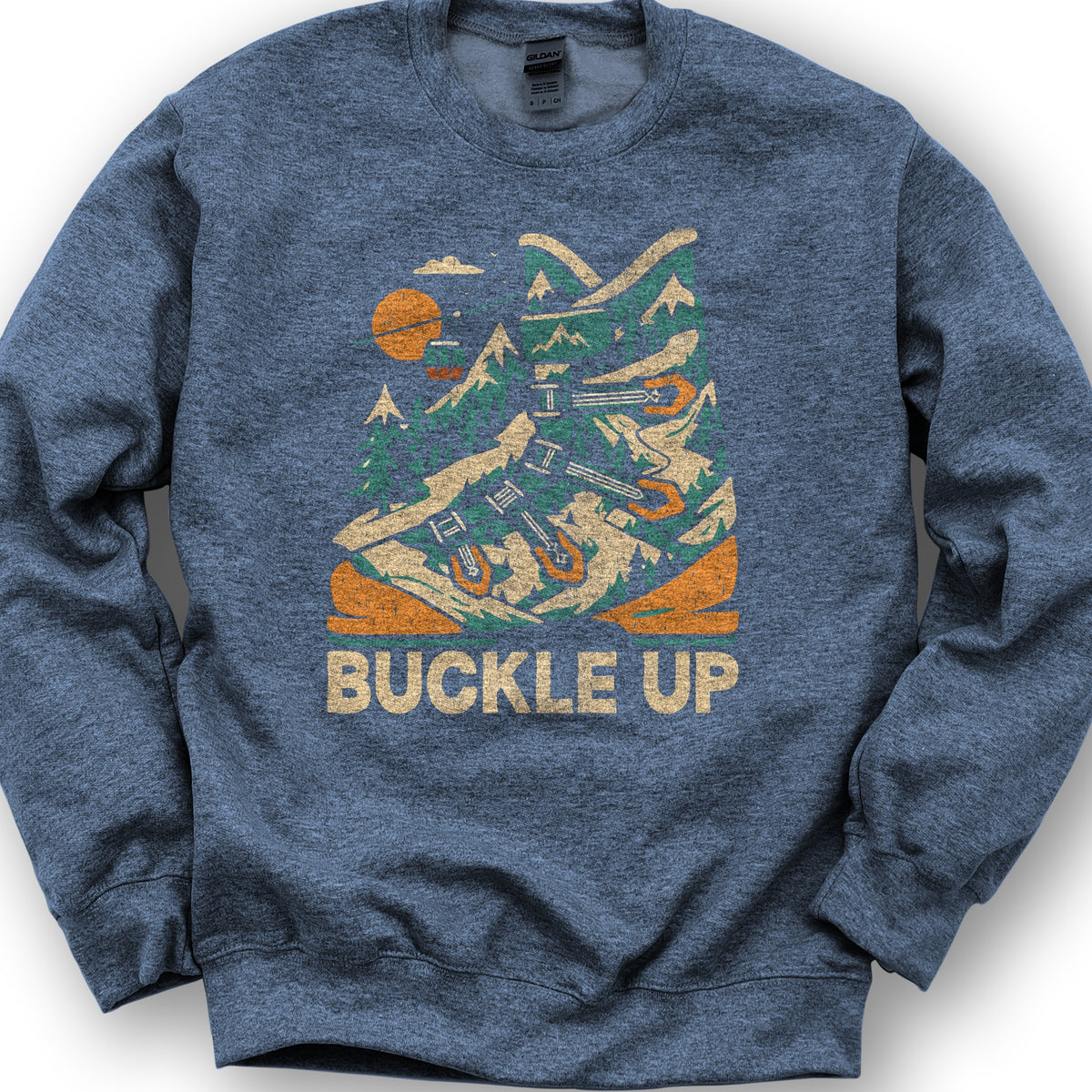 Buckle Up Ski Boot Sweatshirt - Heather Sport Dark Navy