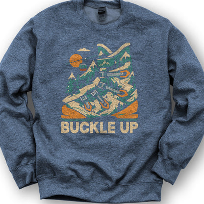 Buckle Up Ski Boot Sweatshirt - Heather Sport Dark Navy