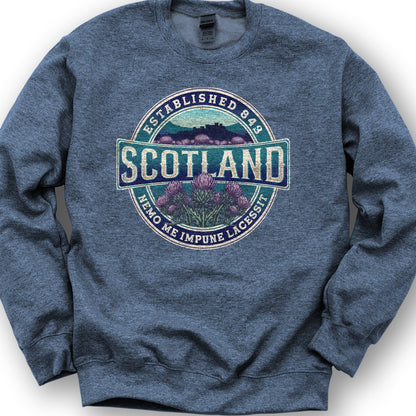 Scotland Badge Sweatshirt - Heather Sport Dark Navy
