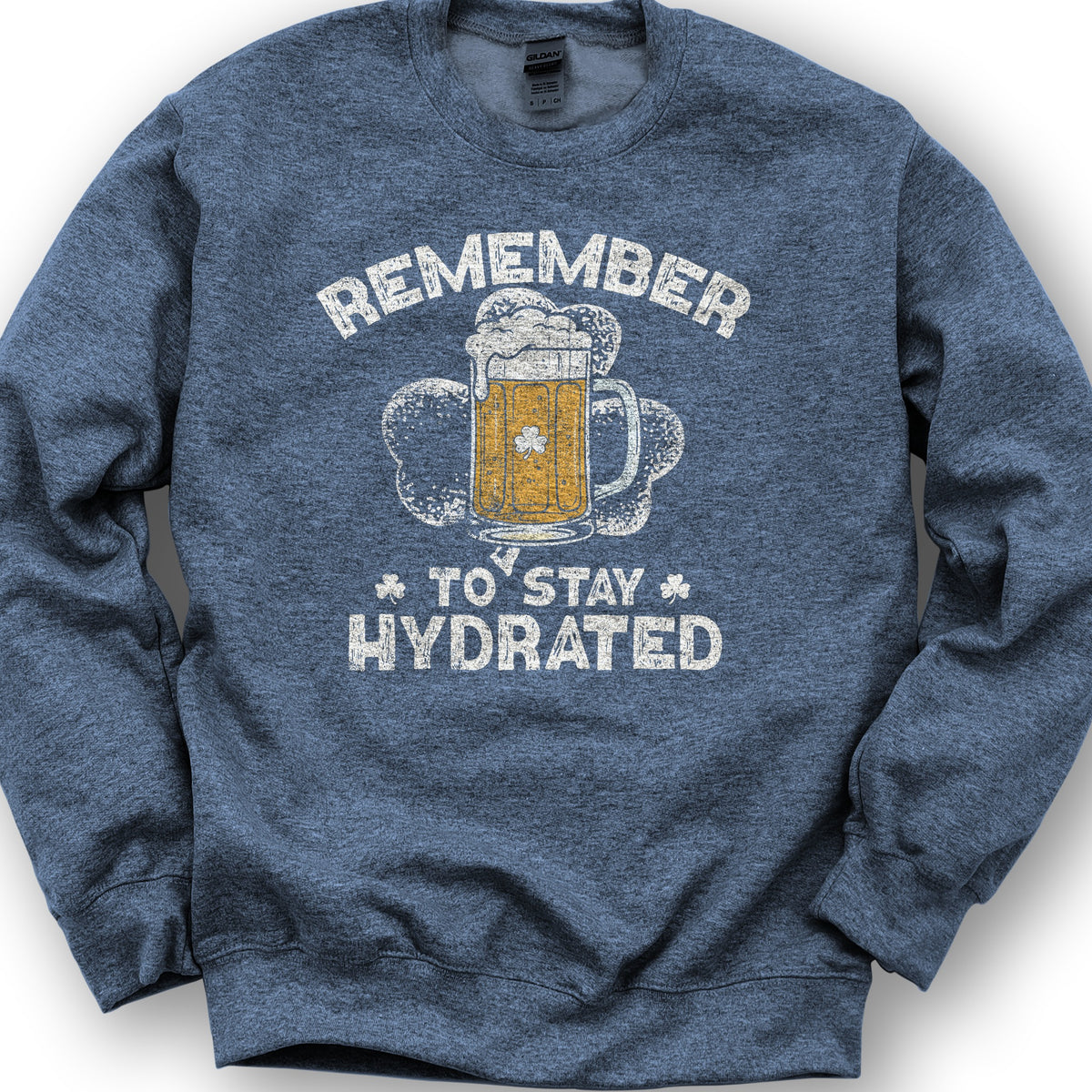 Stay Hydrated Irish Sweatshirt - Heather Sport Dark Navy
