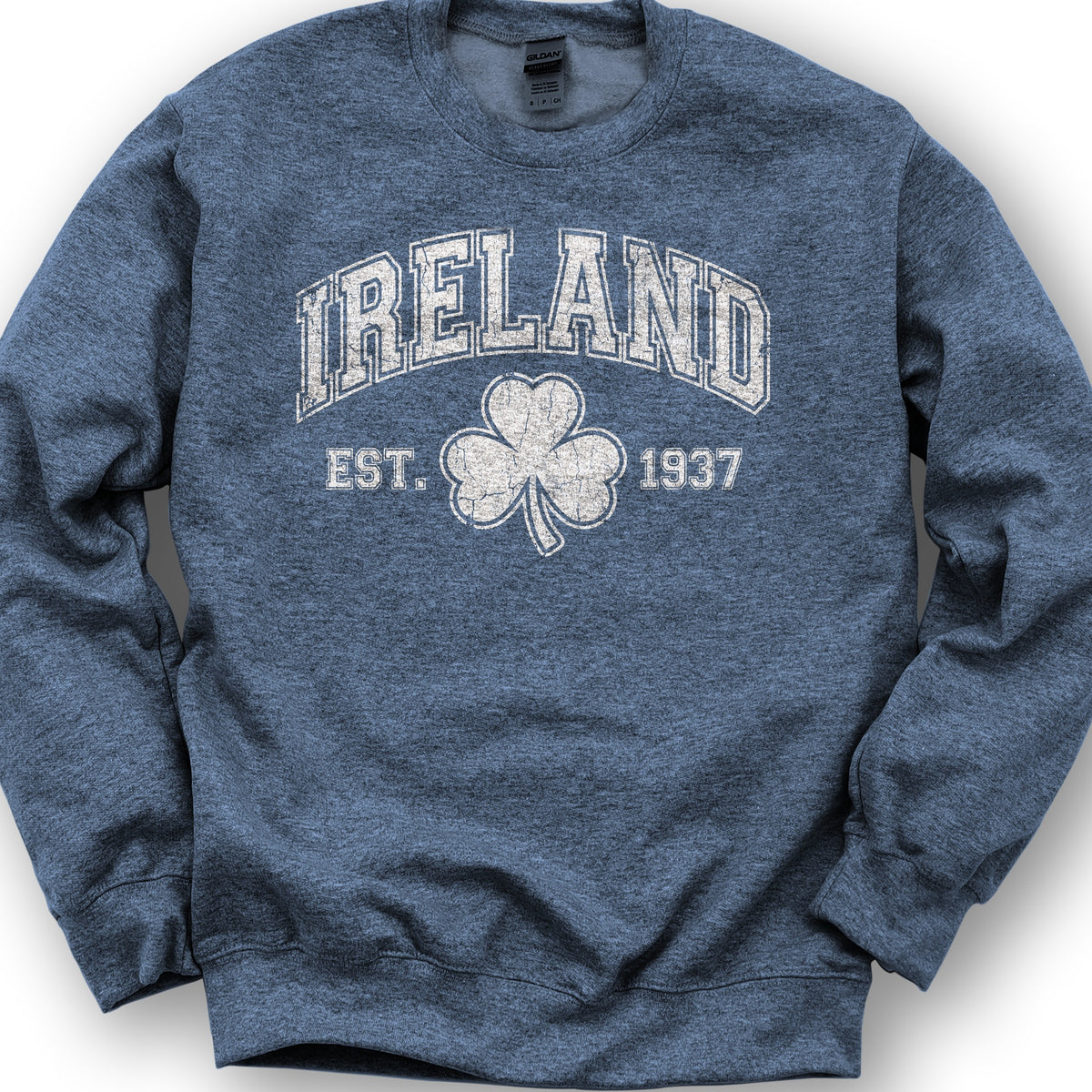 Ireland Vintage Varsity Sweatshirt - Heather Sport Dark Navy