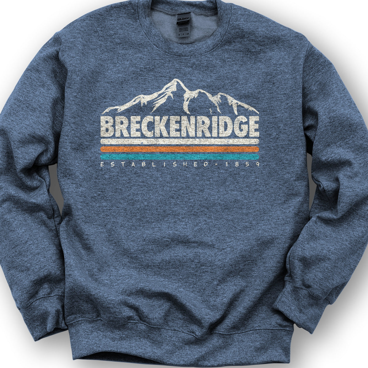Breckenridge Retro Stripe Sweatshirt - Heather Sport Dark Navy