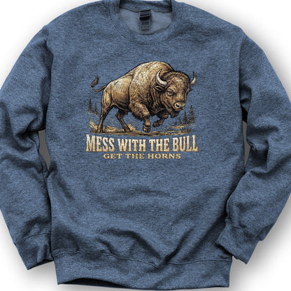 Mess With the Bull Sweatshirt - Heather Sport Dark Navy