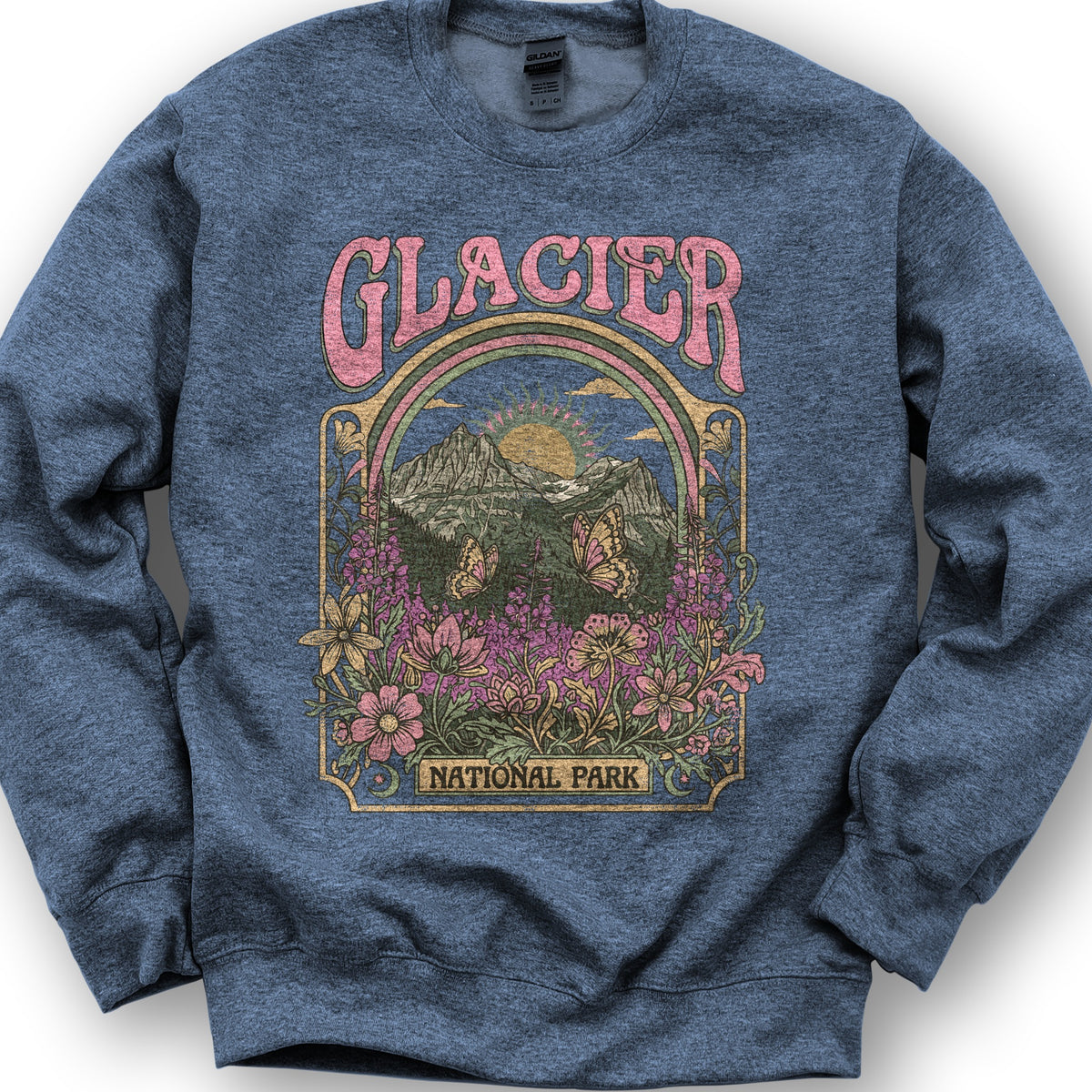 Glacier Butterfly Sweatshirt - Heather Sport Dark Navy
