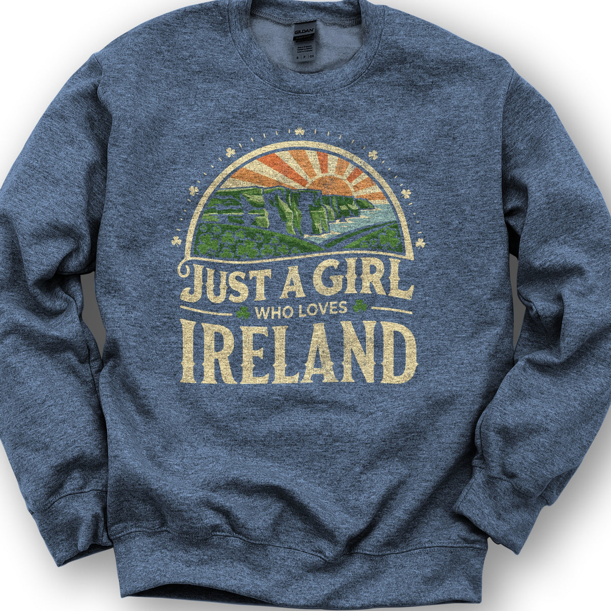 Just a Girl Who Loves Ireland Sweatshirt - Heather Sport Dark Navy