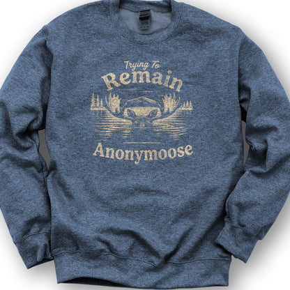 Remain Anonymoose Sweatshirt - Heather Sport Dark Navy