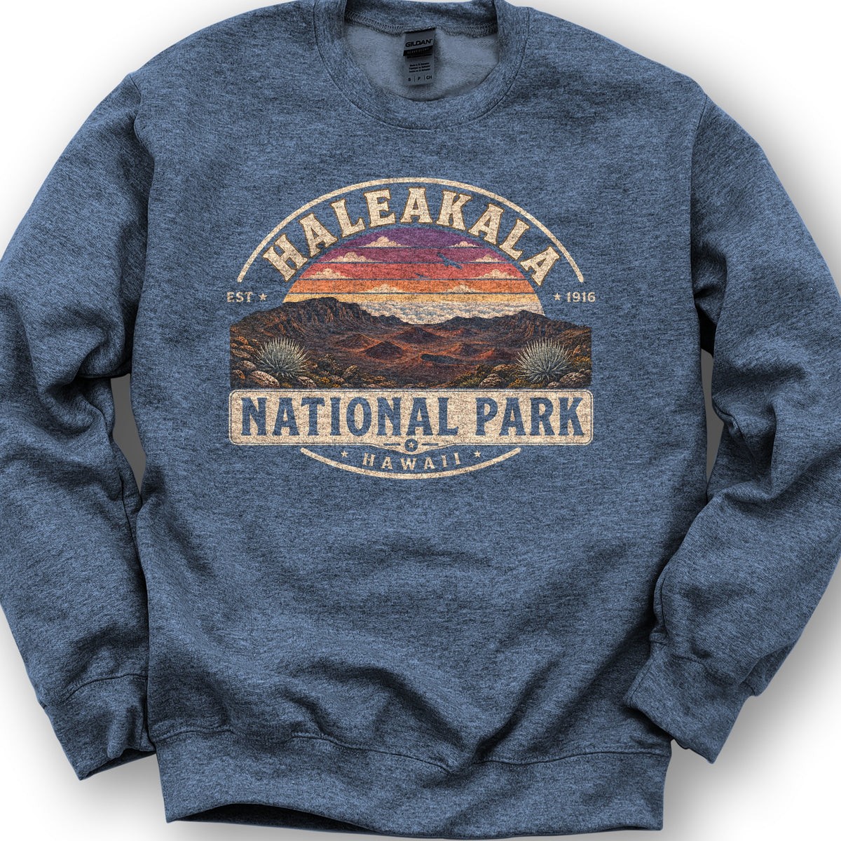 Haleakala Medallion Sweatshirt - Heather Sport Dark Navy