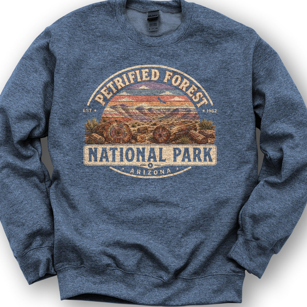 Petrified Forest Medallion Sweatshirt - Heather Sport Dark Navy