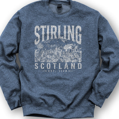 Stirling Scotland Sketch Sweatshirt - Heather Sport Dark Navy