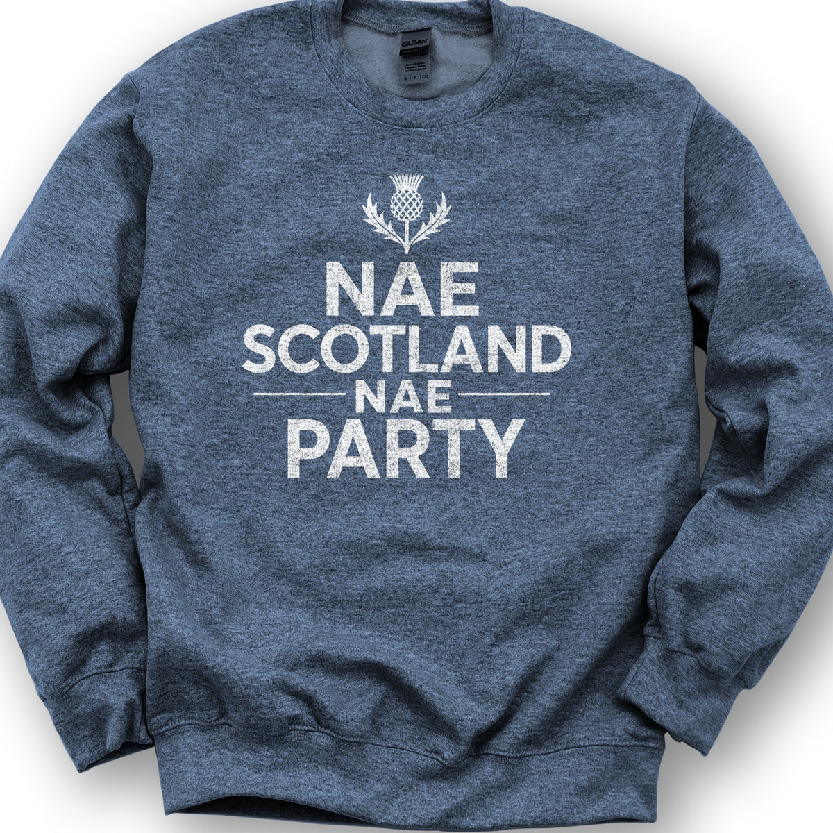 Nae Party Thistle Sweatshirt - Heather Sport Dark Navy