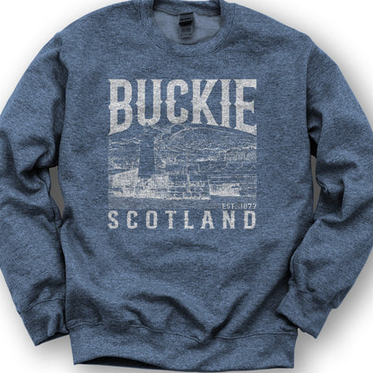 Buckie Scotland Sketch Sweatshirt - Heather Sport Dark Navy