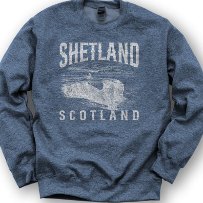 Shetland Scotland Sketch Sweatshirt - Heather Sport Dark Navy