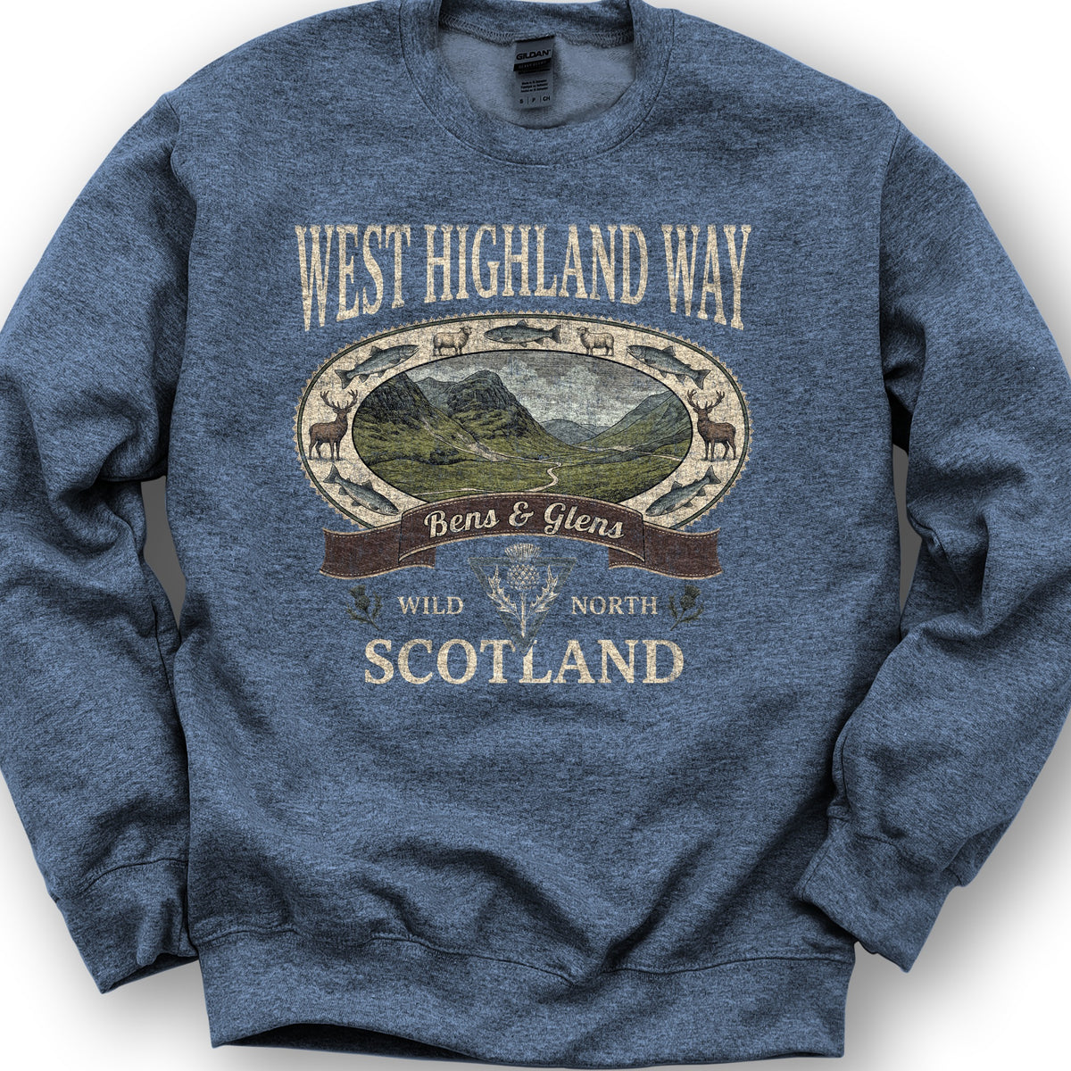 West Highland Way Heritage Sweatshirt - Heather Sport Dark Navy