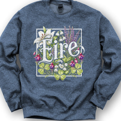 Eire Floral Sweatshirt - Heather Sport Dark Navy