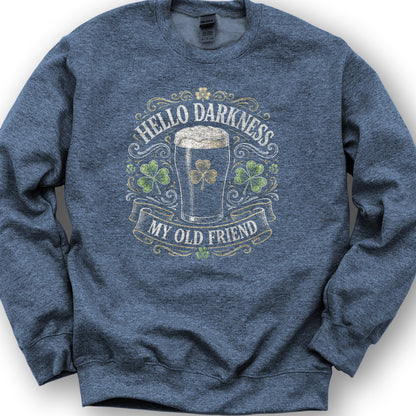 Darkness My Old Friend Irish Sweatshirt - Heather Sport Dark Navy