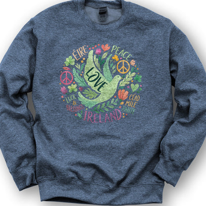 Ireland Peace Dove Sweatshirt - Heather Sport Dark Navy