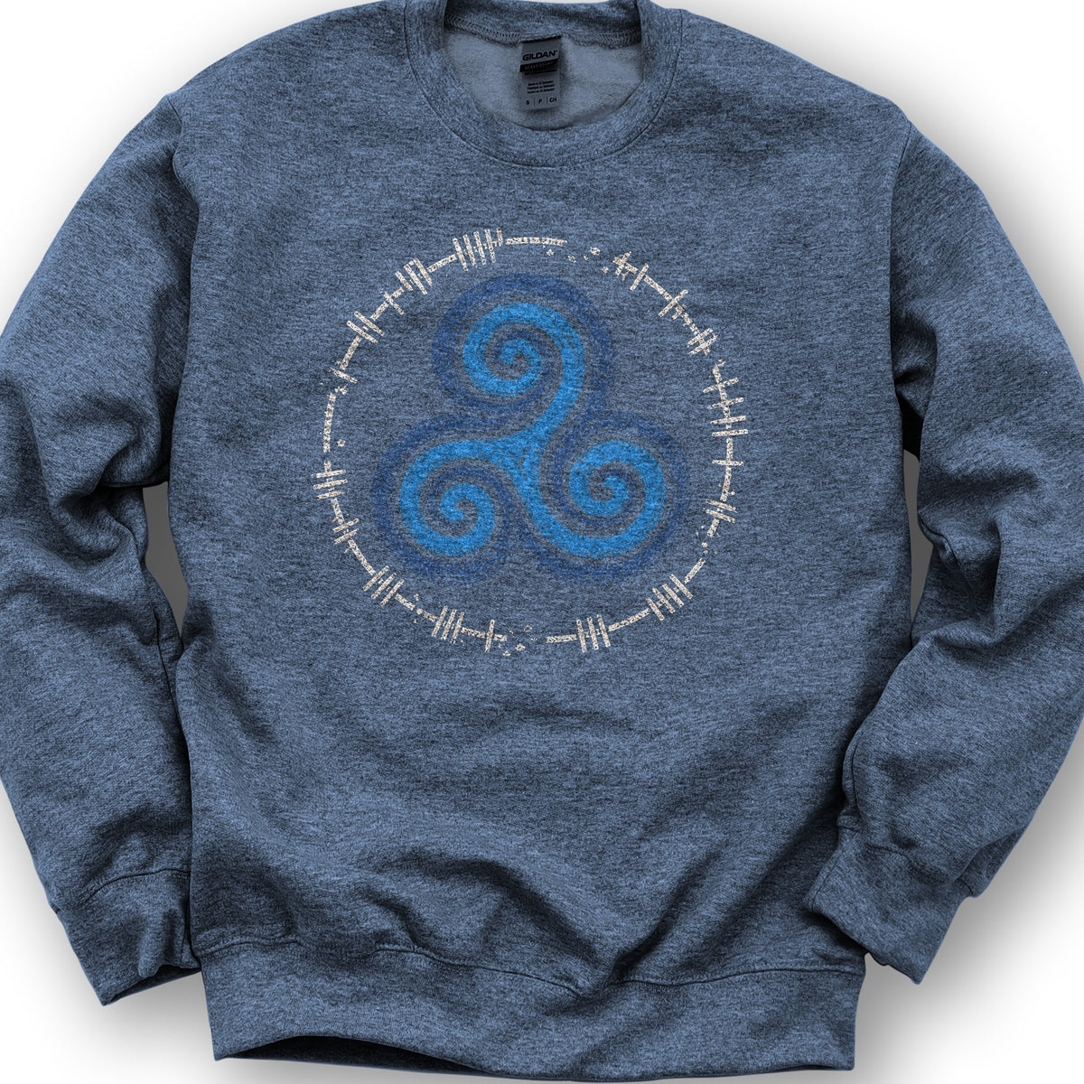 Celtic Triskele Sweatshirt - Heather Sport Dark Navy