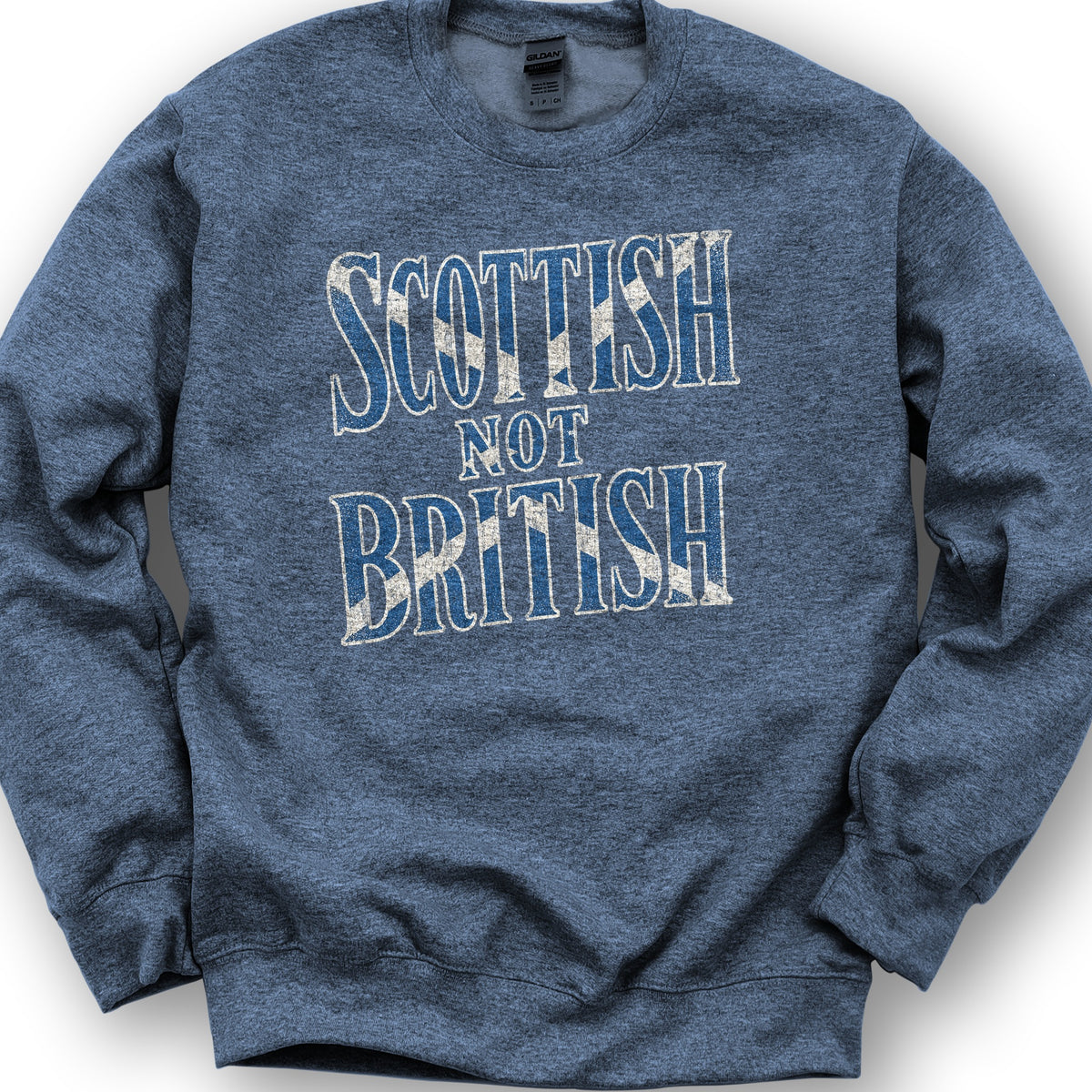 Scottish Not British Sweatshirt - Heather Sport Dark Navy