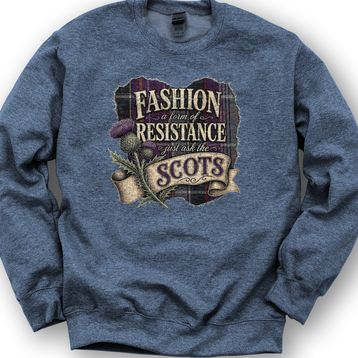 Fashion Resistance Scottish Sweatshirt - Heather Sport Dark Navy