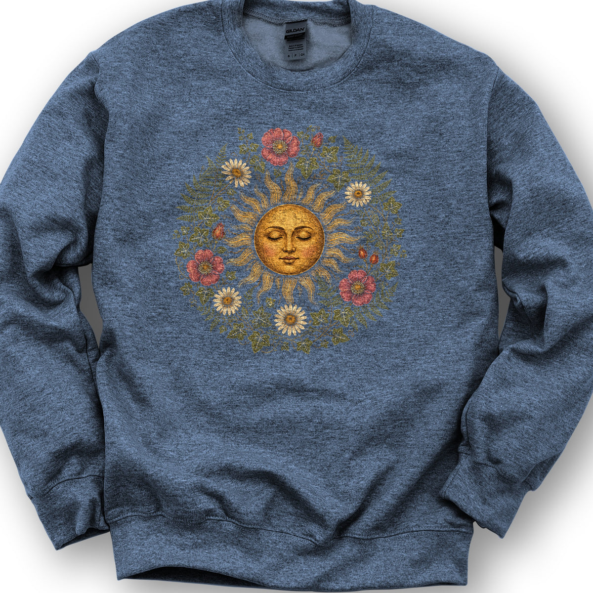 Celestial Bloom Sweatshirt - Heather Sport Dark Navy
