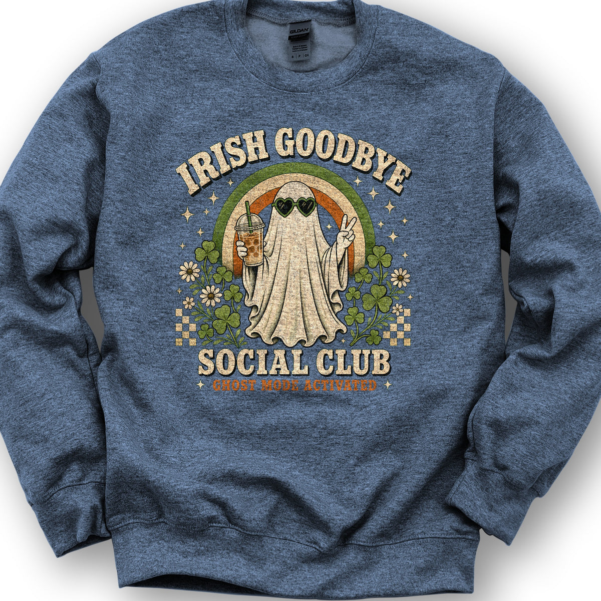 Irish Goodbye Ghost Mode Sweatshirt - Heather Sport Dark Navy