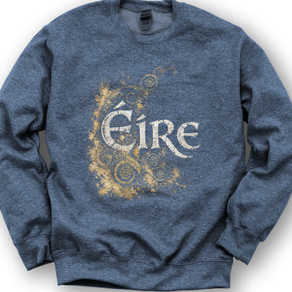 Éire Ancient Spirals Sweatshirt - Heather Sport Dark Navy