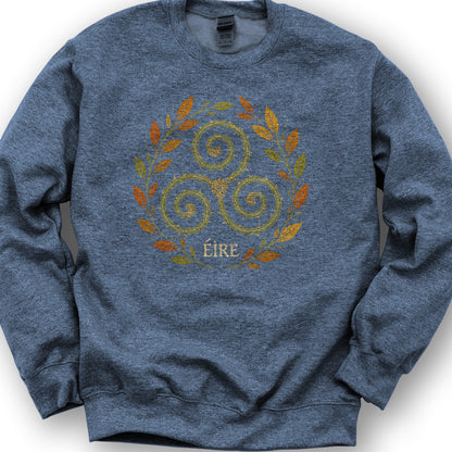 Éire Autumn Spiral Sweatshirt - Heather Sport Dark Navy