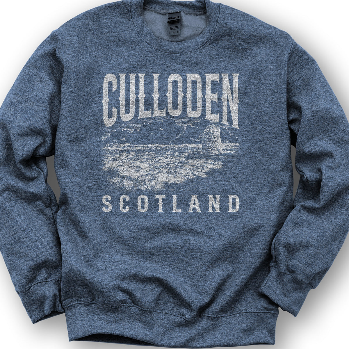 Culloden Scotland Sketch Sweatshirt - Heather Sport Dark Navy