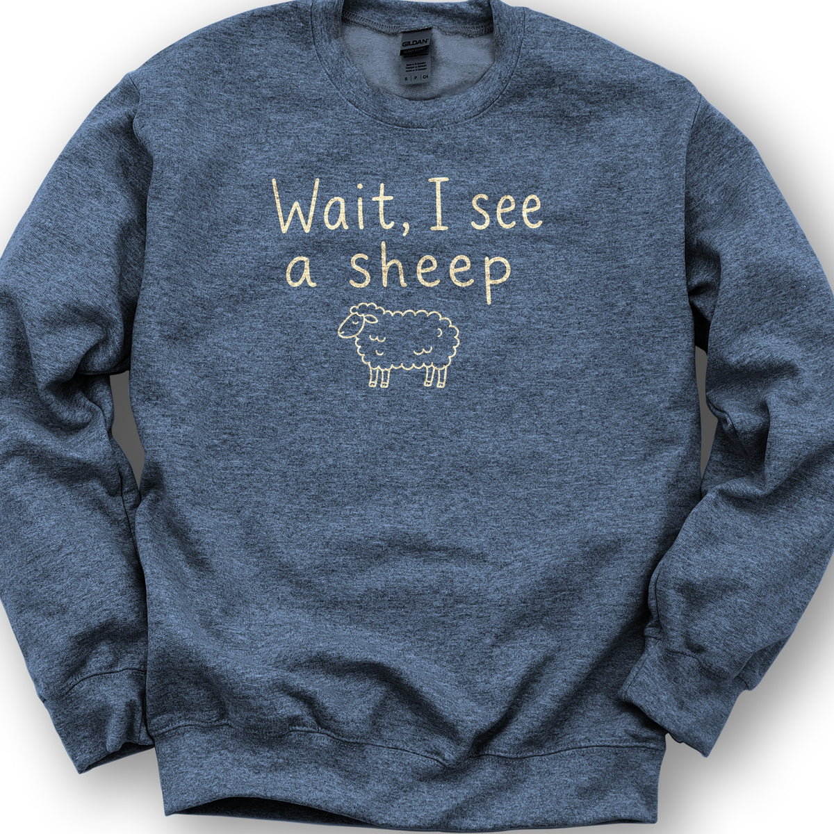 Wait I See A Sheep Sweatshirt - Heather Sport Dark Navy