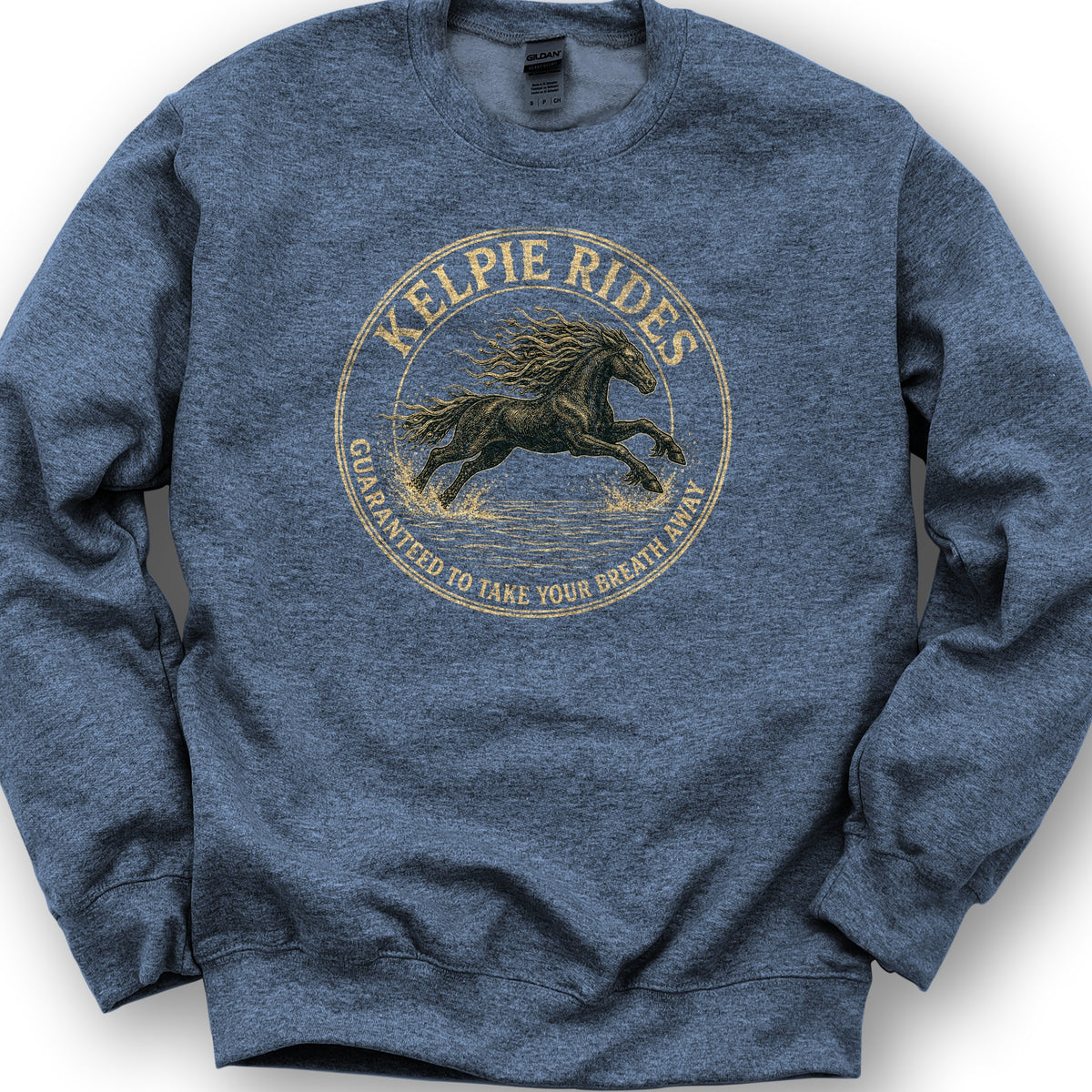 Kelpie Rides Badge Sweatshirt - Heather Sport Dark Navy