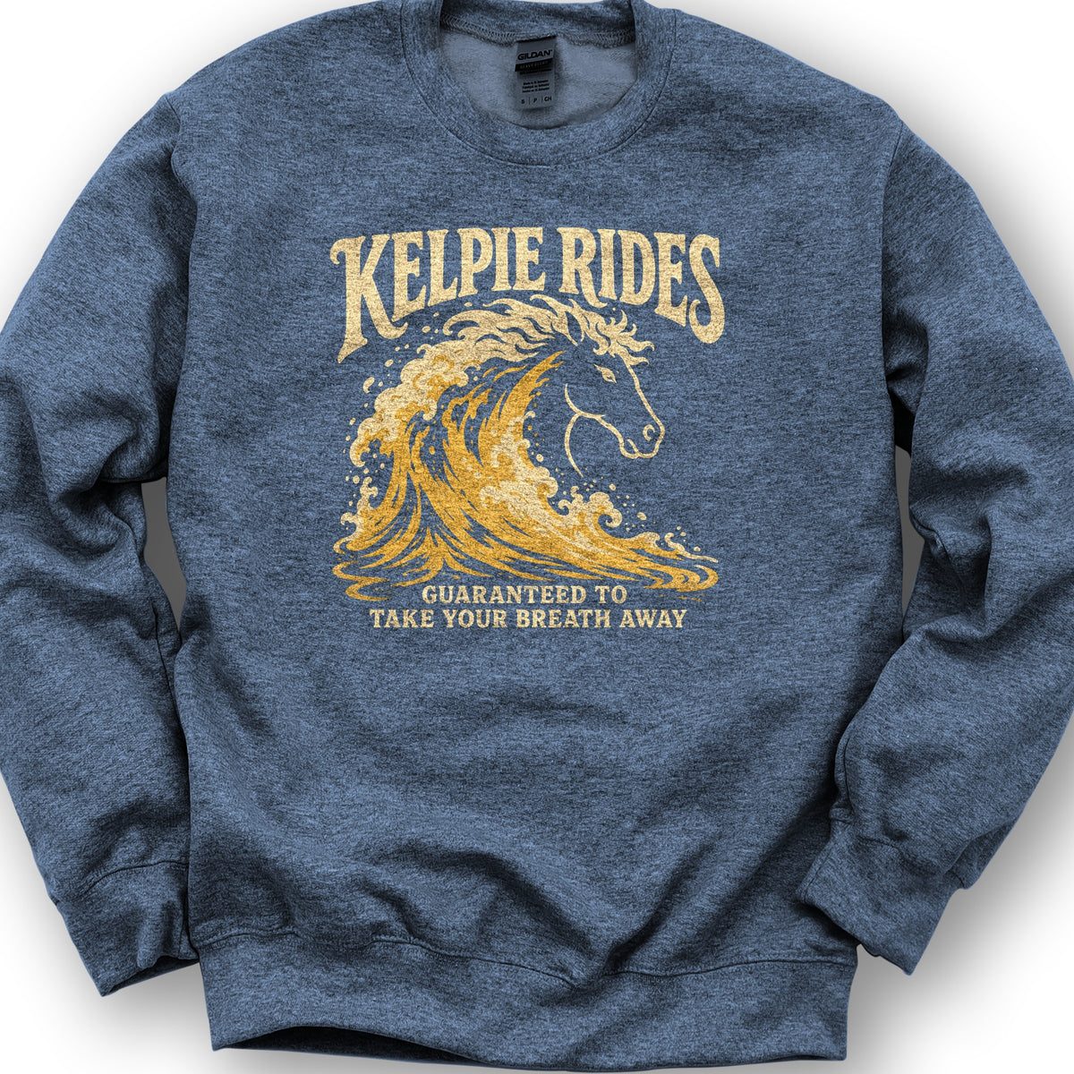 Kelpie Rides Retro Sweatshirt - Heather Sport Dark Navy