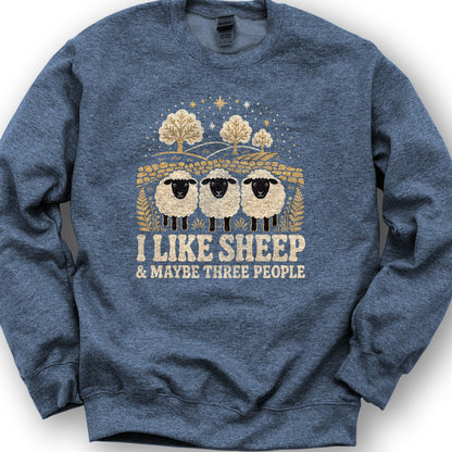 I Like Sheep Sweatshirt - Heather Sport Dark Navy