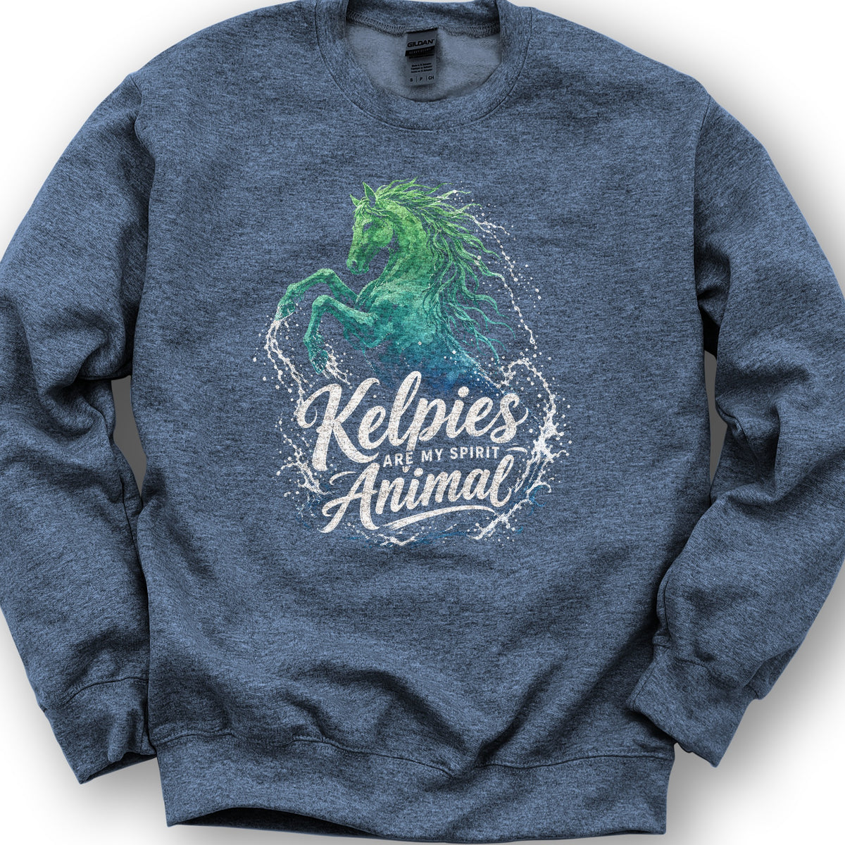 Kelpie Spirit Animal Sweatshirt - Heather Sport Dark Navy