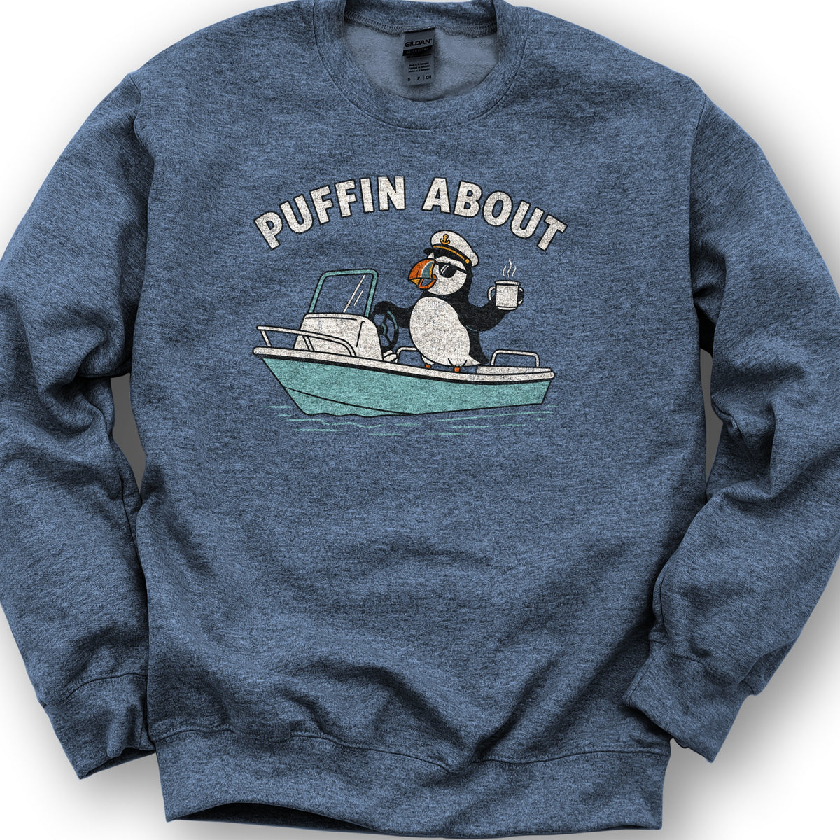 Puffin About Boat Sweatshirt - Heather Sport Dark Navy