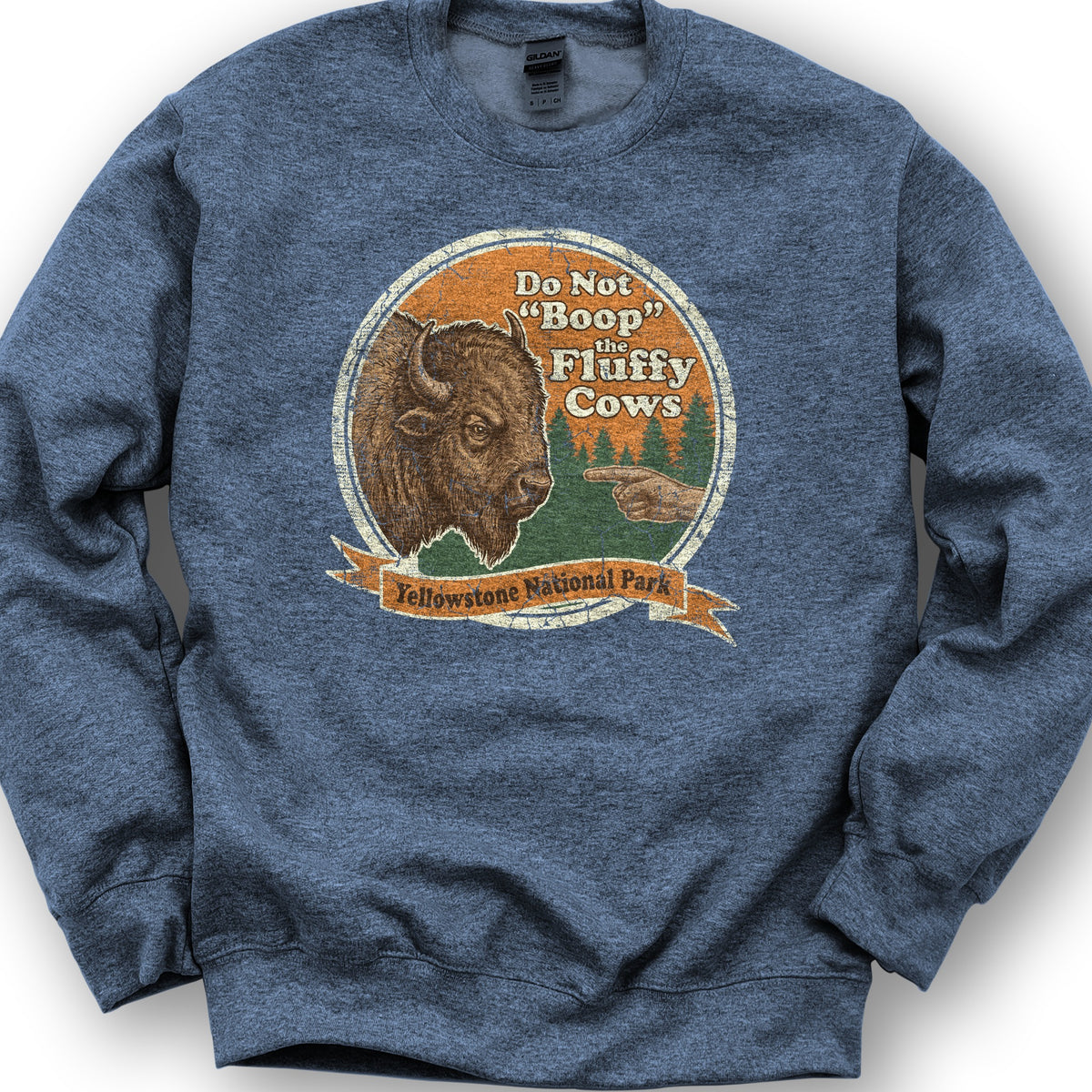 Fluffy Cows Boop Sweatshirt - Heather Sport Dark Navy