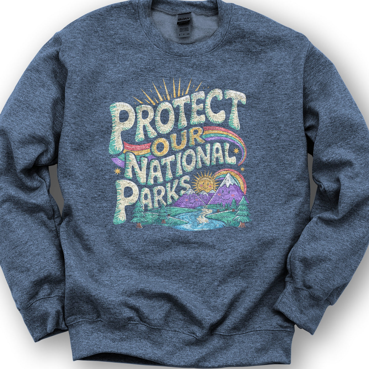 Protect Our Parks "Happy Hippie" Sweatshirt - Heather Sport Dark Navy