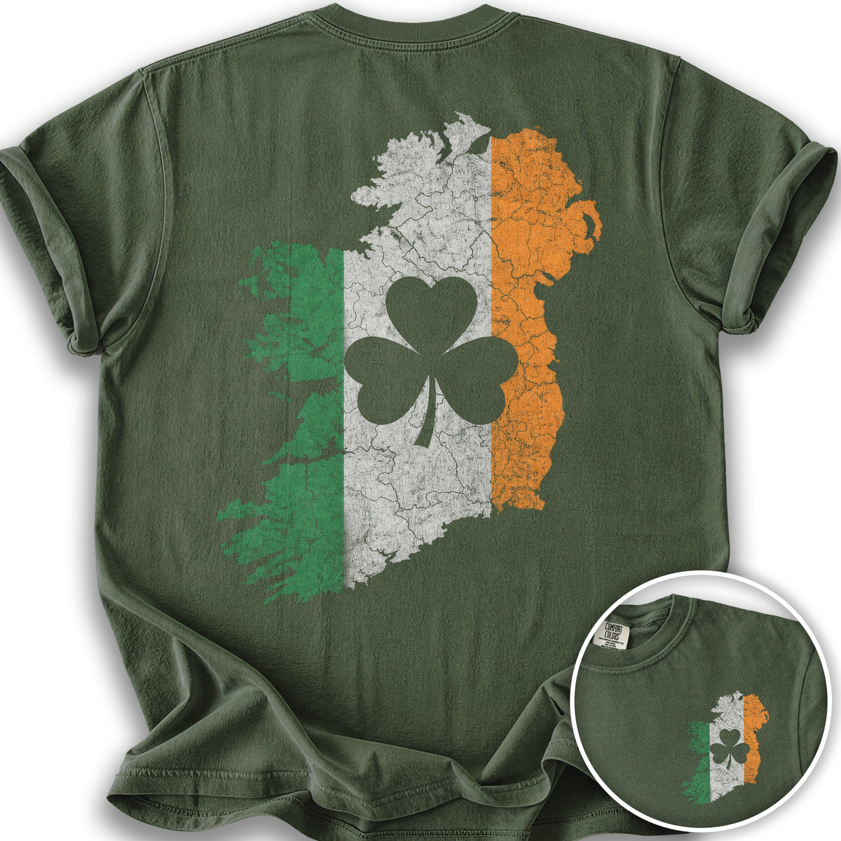 TriColor Ireland Front/Back Print T-Shirt - Hemp